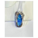 .925 Silver Opal Sandal Pendant  L