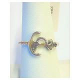 .925 Silver Anchor Rope Ring Sz 7   A