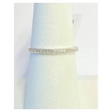 .925 Silver Pave Band Ring Sz 7   R