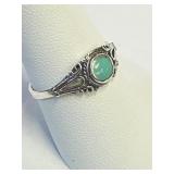 .925 Silver Celtic Turquoise Ring Sz 9   R