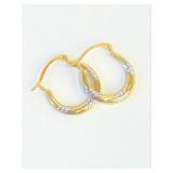 10K Gold Hoop Earrings .5"