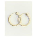 Unmarked Silver 1" Hoop Earrings