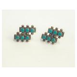 Sterling & Turquoise Native American Screw Back