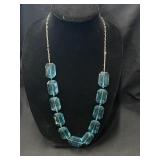 Fashion 22" Necklace With Pretty Blue Beads