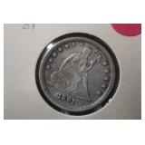 1891 Seated Liberty Silver Quarter