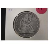 1876 Seated Liberty Silver Half Dollar