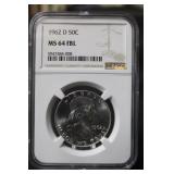 1962-D MS64 FBL Franklin Silver Half Dollar