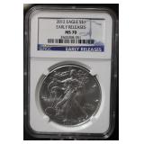 2012 MS70 1oz .999 Pure Silver Eagle