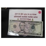 2013 $5 Uncirculated Bank Note