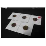 Lot of 5 "S" Mint Wheat Cents