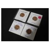 Lot of 4 Uncirculated Lincoln Cents