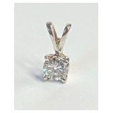 14K Wh Gld Diamond Pendant .25 ct SI 2 3.1 x 33 mm