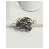 Stone Wrapped in Silver Wire Pendant  C