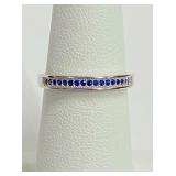 .925 Silver Ruby Eternity Band Ring Sz 10  A