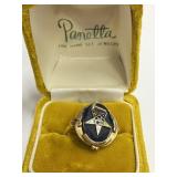 10K Gold Eastern Star Maton Ring  Size 7