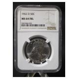 1962-D FBL MS64 Franklin Silver Half Dollar