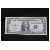 1935E $1 Miscut Silver Certificate Bank Note