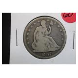 1877 Seated Liberty Silver Half Dollar