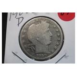 1908-D Barber Silver Half Dollar