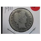 1911 Barber Silver Half Dollar