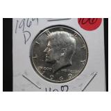 1969-D Uncirculated Kennedy Half Dollar