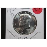 1969-D Uncirculated Kennedy Half Dollar