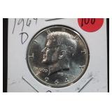1964-D Uncirculated Kennedy Silver Half Dollar