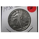 1938 Walking Liberty Silver Half Dollar