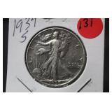 1939-S Walking Liberty Silver Half Dollar