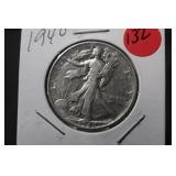 1940 Walking Liberty Silver Half Dollar