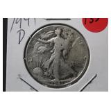 1941-D Walking Liberty Silver Half Dollar