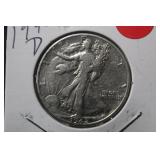 1942-D Walking Liberty Silver Half Dollar