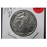 1943-D Walking Liberty Silver Half Dollar