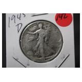 1945-D Walking Liberty Silver Half Dollar