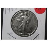 1945 Walking Liberty Silver Half Dollar