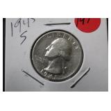 1945-S Washington Silver Quarter