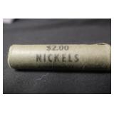 Vintage Original Bank Roll of 40 Nickels