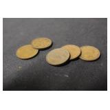 Lot of 5 early Canada Cents Excellent