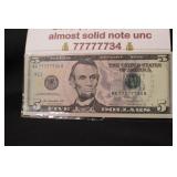 2013 Uncirculated $5 Bank Note Serial Number