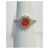 .925 Silver Italian Zircon Ring Sz 7