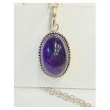 .925 Silver Amethyst on Chain  - NICE!