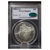 1884-CC MS64 Proof Like CAC Certified Dollar