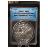 2010 MS70 1oz .999 Pure Silver Eagle Certified