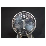 Vintage 1oz .999 Pure Silver Coin
