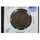 1851 Large Cent Coin Excellent