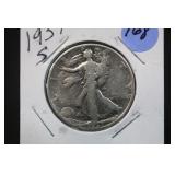 1937-S Walking Liberty Silver Half Dollar