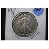 1937-D Walking Liberty Silver Half Dollar