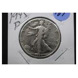 1945-D Walking Liberty Silver Half Dollar