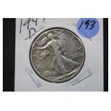 1947-D Walking Liberty Silver Half Dollar