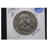 1951-D Franklin Silver Half Dollar